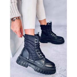 Flat lace-up boots Barkin Negro black 1