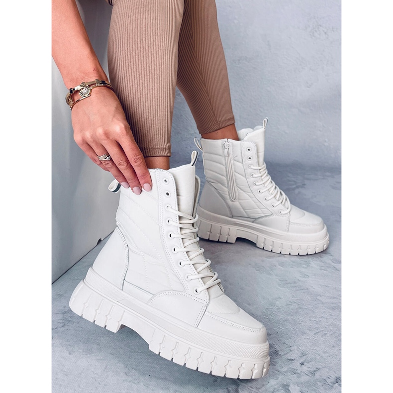 Flat lace-up boots Barkin Beis beige 1