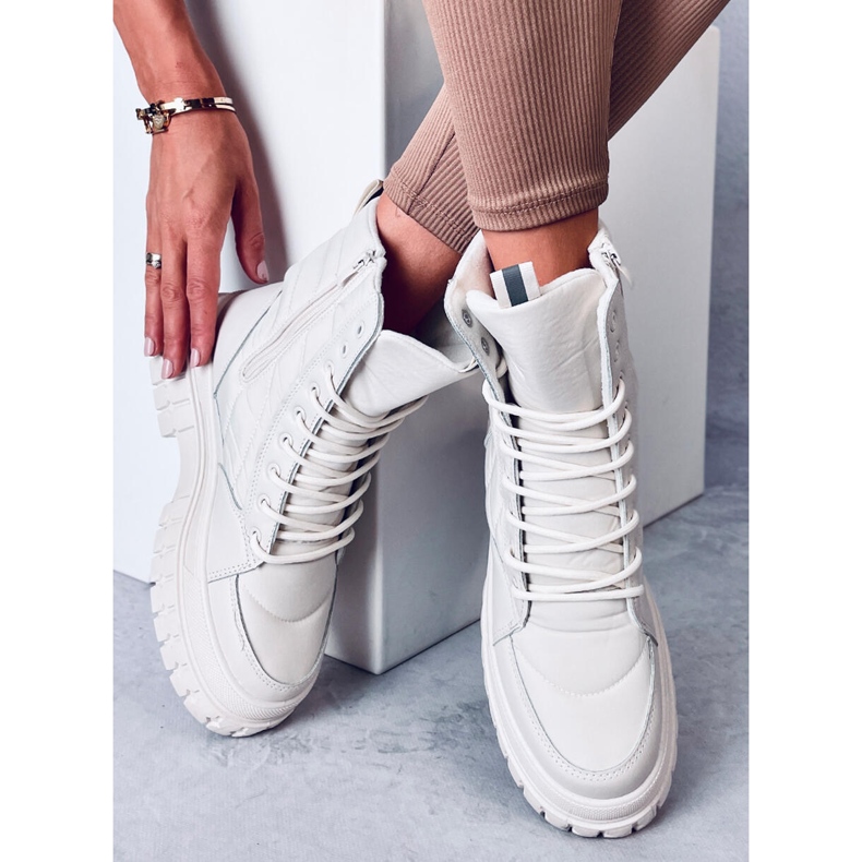 Flat lace-up boots Barkin Beis beige 2