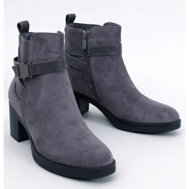 Yonda Gray stable heel ankle boots grey 1