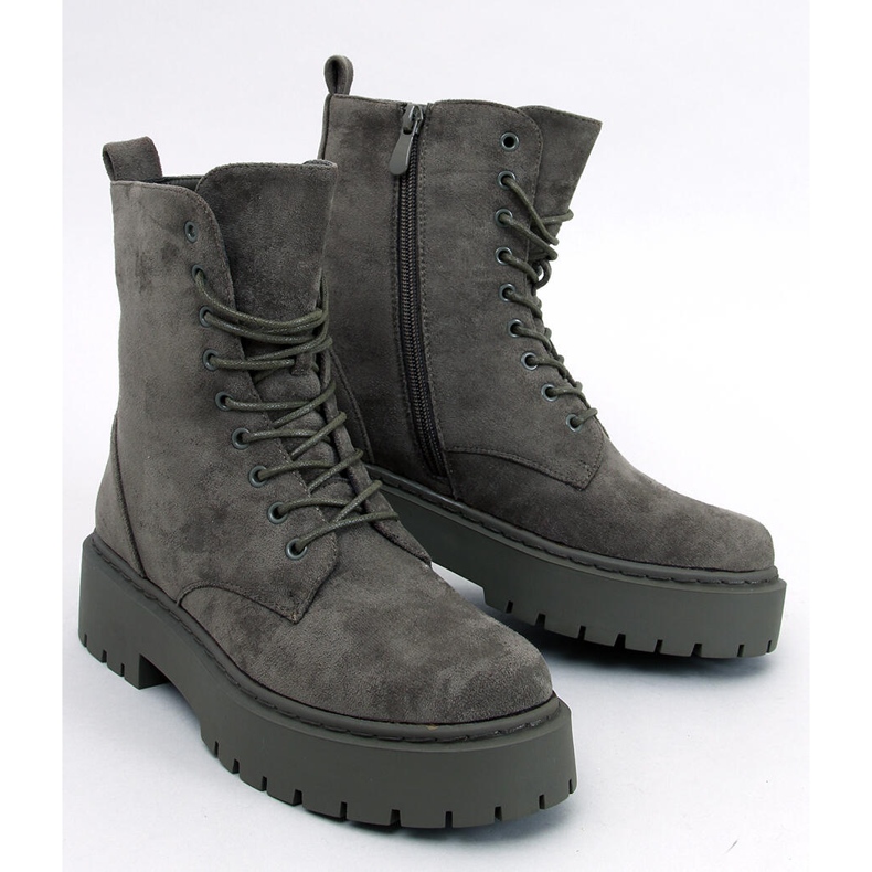 Burse Green lace-up platform ankle boots 1