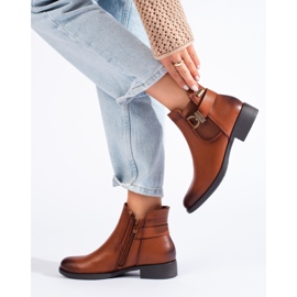 Shelovet women's camel Chelsea boots brown 1