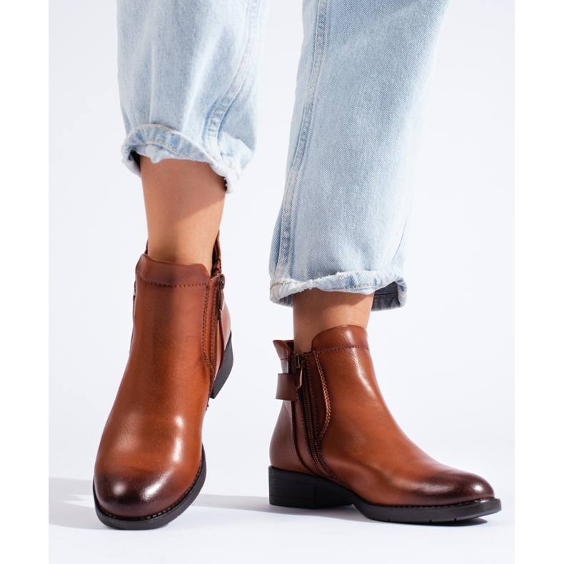 Shelovet women's camel Chelsea boots brown 2 Shelovet women's camel Chelsea boots brown 2