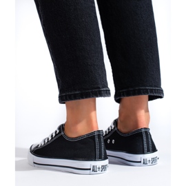 Black classic women's sneakers by Shelovet 1