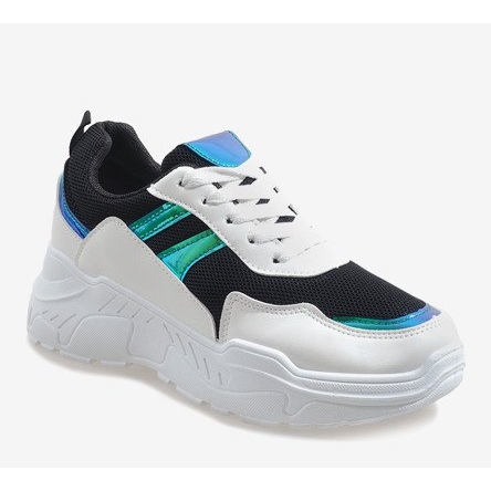 Black fashionable sports shoes LL1743 white 1