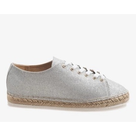 Silver lace-up espadrilles 831-1 grey 1