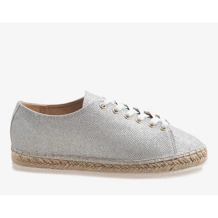Silver lace-up espadrilles 831-1 grey 1