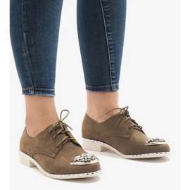 Green slip ons with sequins L155 beige 1