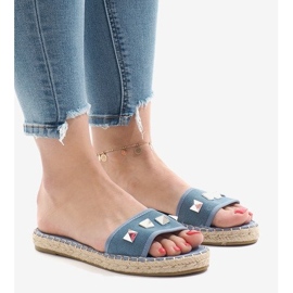 Blue jeans slippers with studs 7087 1