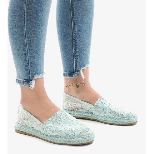 Green openwork espadrilles AF41 1