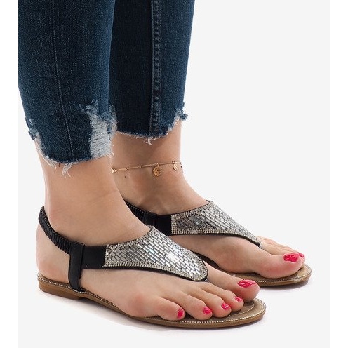 Black sandals decorated with B-935 1