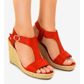 Red wedge sandals H-69 espadrilles 1