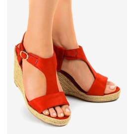 Red wedge sandals H-69 espadrilles 2