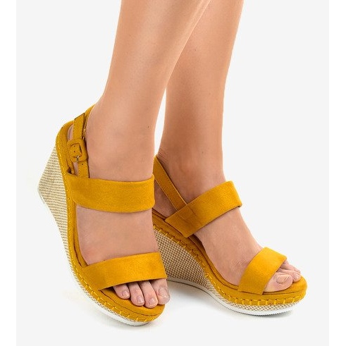 Yellow wedge sandals U-6291 1