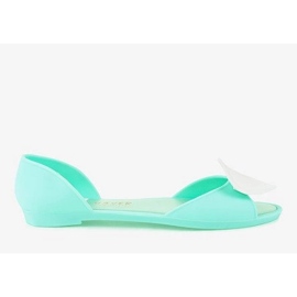 Green meliski rubber ballerinas with a heart KM121-14 1