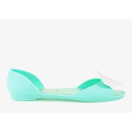 Green meliski rubber ballerinas with a heart KM121-14 1