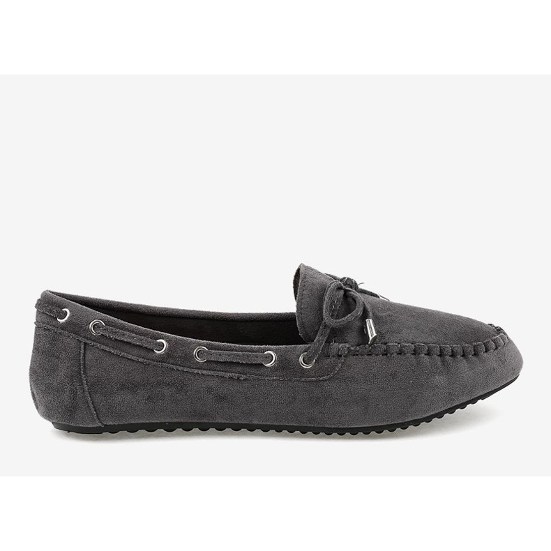 Gray moccasins ballerinas with a bow XW9100 grey 1