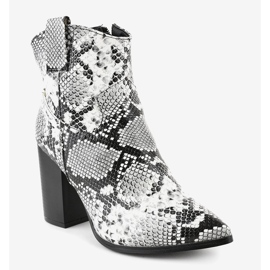 Black ankle boots on the YL20-1 snake post white grey 1