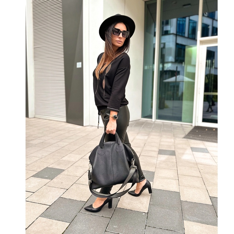 Olivier Leather women's pumps on the post 2258 black 1