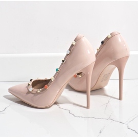 Pink lacquered heels with studs 98273-114 2