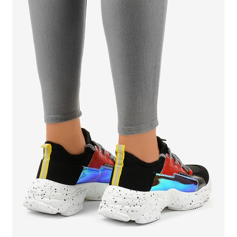 Black sneakers decorated with HL-03 1