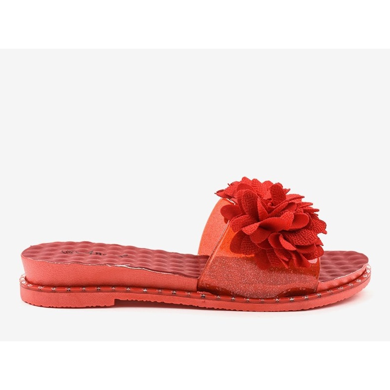 Red flip-flops with flowers N-49 1