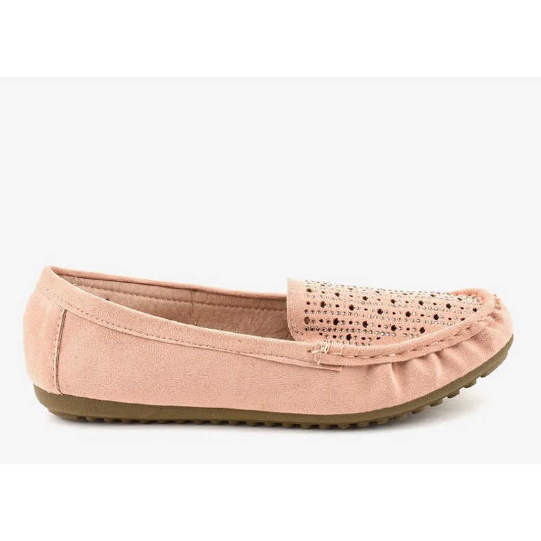 Nude openwork loafers with sequins YSD823Y beige 1