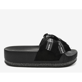 Black casual fashion slippers 218-207 2 Black casual fashion slippers 218-207 2