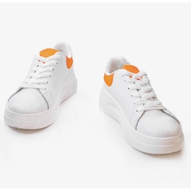 White shiny sneakers LLQ204-3 orange 1