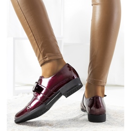 Burgundy lacquered shoes with a C18-6263-2 buckle multicolored 1