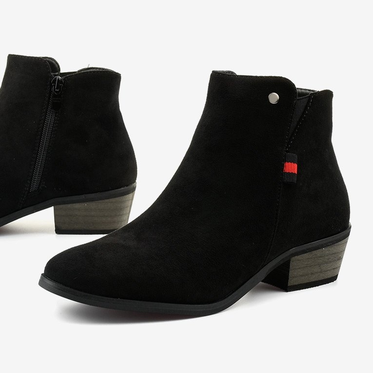 Black flat ankle boots 20Y8039-1 1