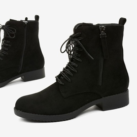 Black suede workery boots A8315 / A 1