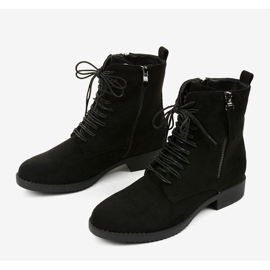 Black suede workery boots A8315 / A 2