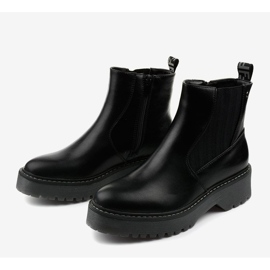 Black flat boots in Cavern eco-leather 3