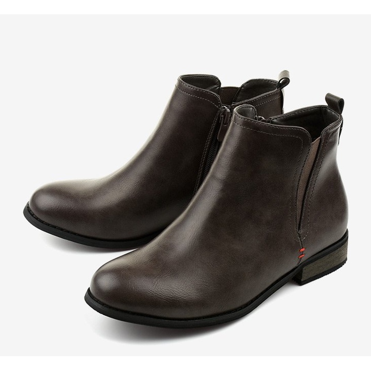 Gray insulated boots with a Simplegleam zipper grey 1