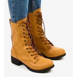 Yellow lace-up boots S10 1