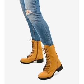 Yellow lace-up boots S10 2