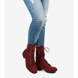 Red lace-up boots S10 1