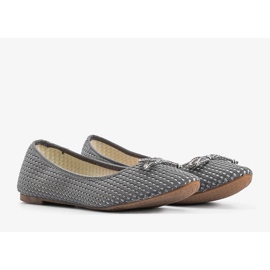 Del Amor gray textile ballerinas grey 1