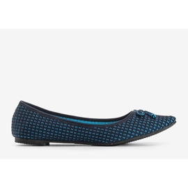 Del Amor blue textile ballerinas black 1