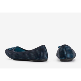Del Amor blue textile ballerinas black 2