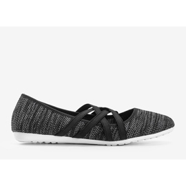 Janae black textile ballerinas grey 1