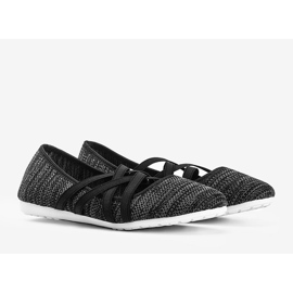 Janae black textile ballerinas grey 2