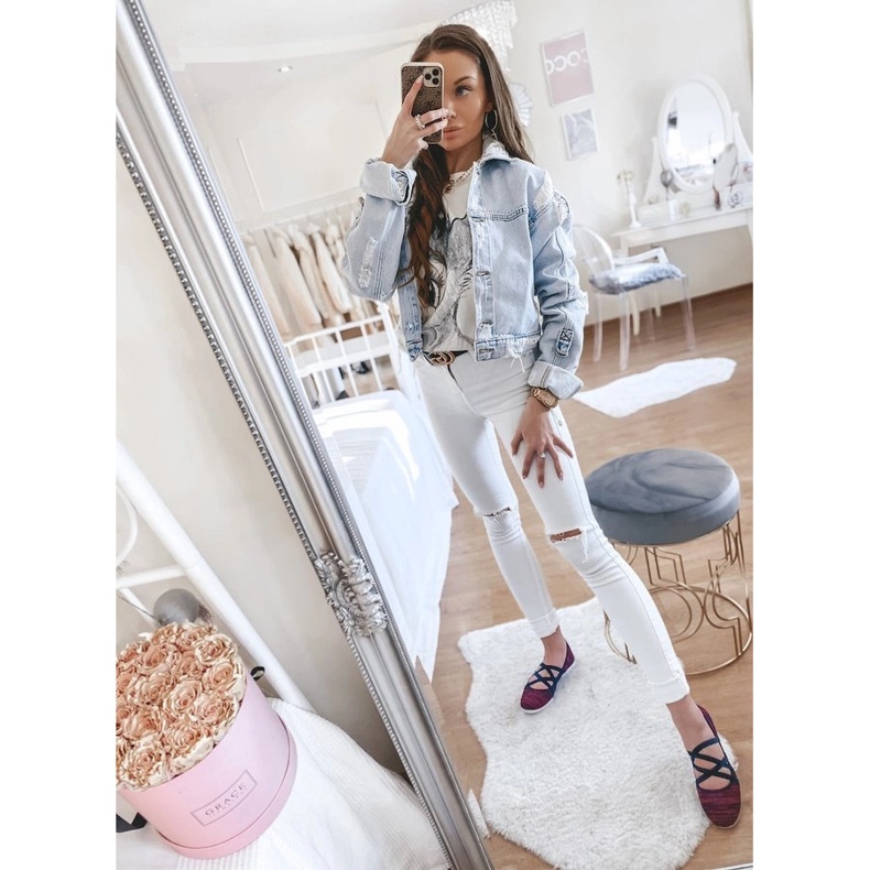 Pink fabric ballerinas LD8E07 navy blue 1