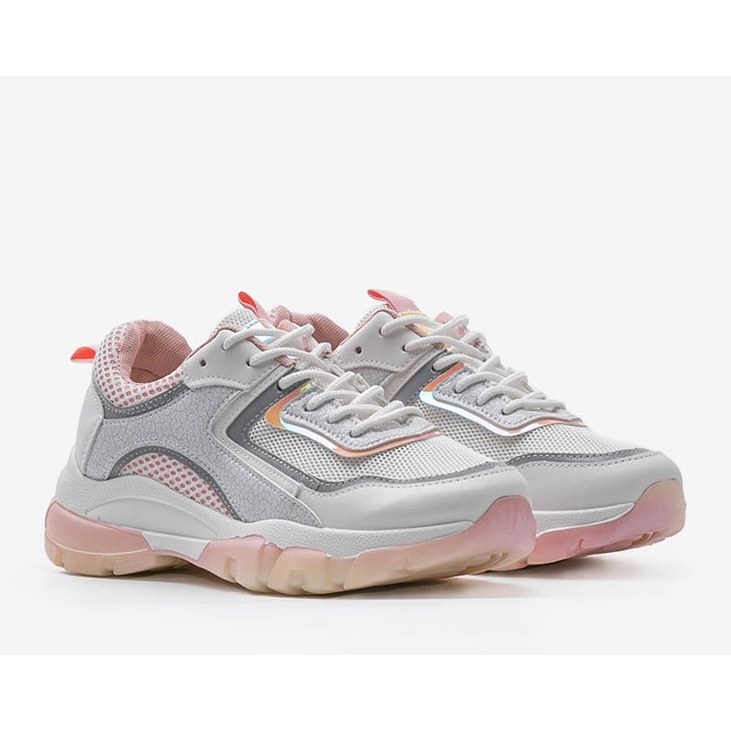 White and pink sports sneakers 9796 grey golden 2 White and pink sports sneakers 9796 grey golden 2