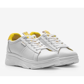 White and yellow sports sneakers BO-529 1