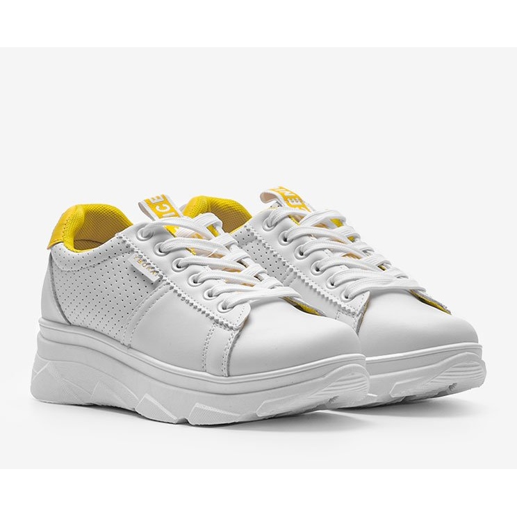 White and yellow sports sneakers BO-529 1