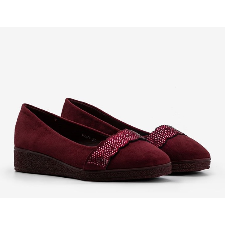 Suede ballerinas on the Maritza wedge heel red multicolored 1