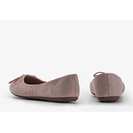 Pink suede ballerinas with Larissa cubic zirconia 1