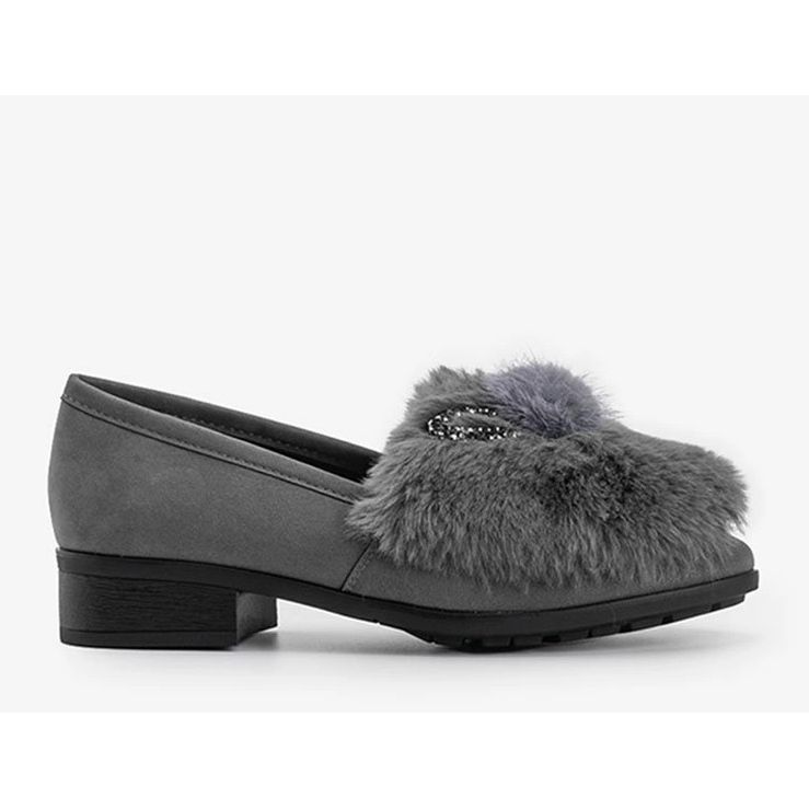 Gray women's shoes with fur Deasia grey 1